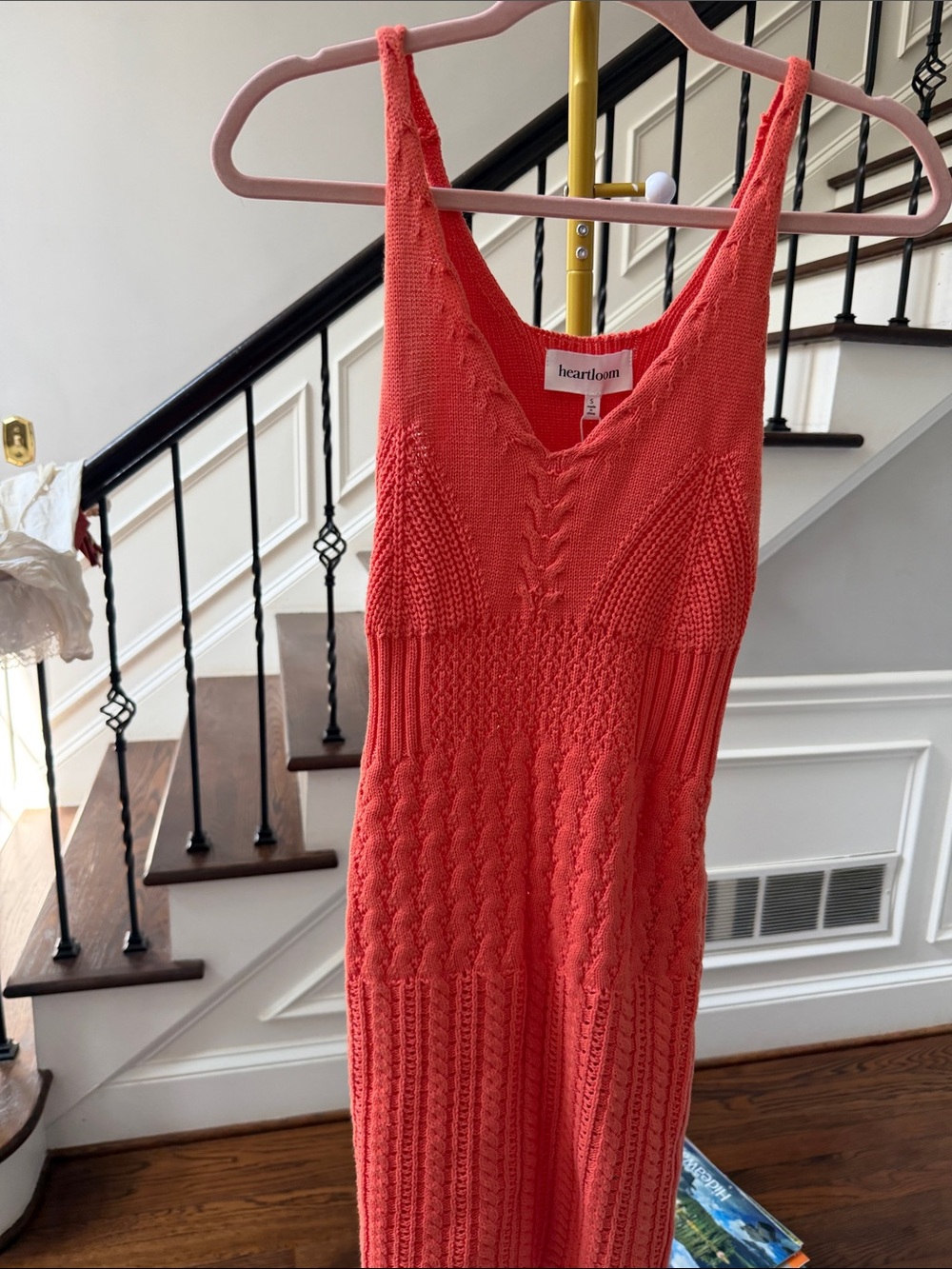 Heartloom Coral Knit knee lent Dress, Small